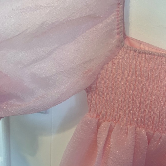 Pink Puff Sleeve Dress (Size M, Stretchy) - Picture 6 of 6